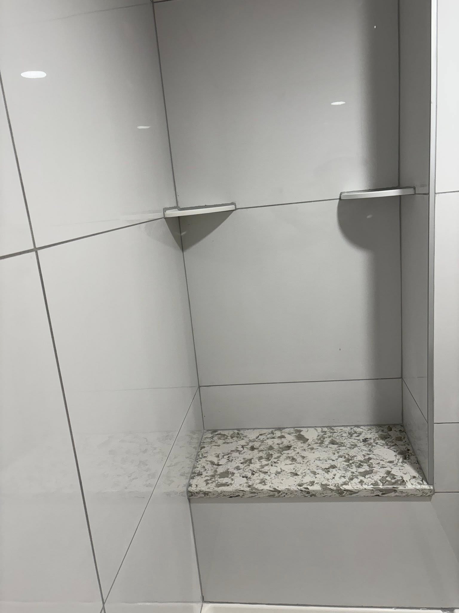 Basement bathroom tile and hardware