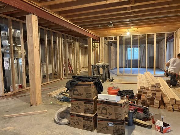 Basement renovation detail