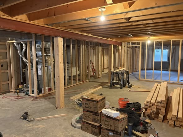 Finished basement space