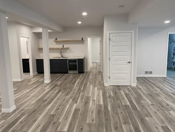 Finished basement area